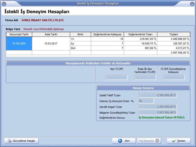 İş Deneyim Belgesi Olarak Mezuniyet Belgesi Kullanılması - İş Deneyim Yeterliliği İş Deneyim Belgesi Olarak Mezuniyet Belgesi Kullanılması - İş Deneyim Yeterliliği