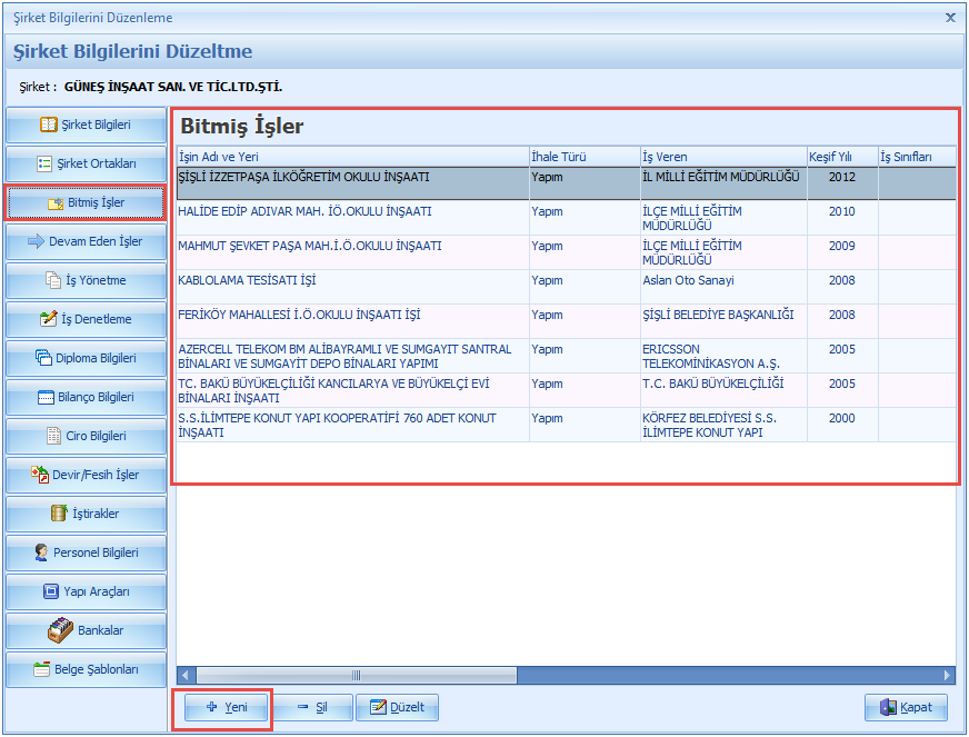 Yapım İşlerinde İş Deneyimi Belgeleri - Bitmiş İşler Yapım İşlerinde İş Deneyimi Belgeleri - Bitmiş İşler