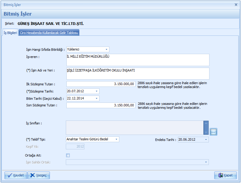 Yapım İşlerinde İş Deneyimi Belgeleri - Bitmiş İş Tanımlama Yapım İşlerinde İş Deneyimi Belgeleri - Bitmiş İş Tanımlama