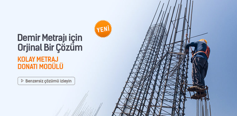 Demir Metrajı Çıkartmak İçin Orijinal Bir Çözüm – Kolay Metraj Donatı Modülü Çıktı! Demir Metrajı Çıkartmak İçin Orijinal Bir Çözüm – Kolay Metraj Donatı Modülü Çıktı!